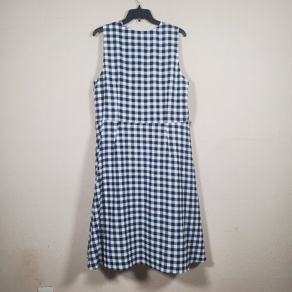 Ann Taylor Gingham Fit & Flare Dress – Size 16 - Picture 2 of 7